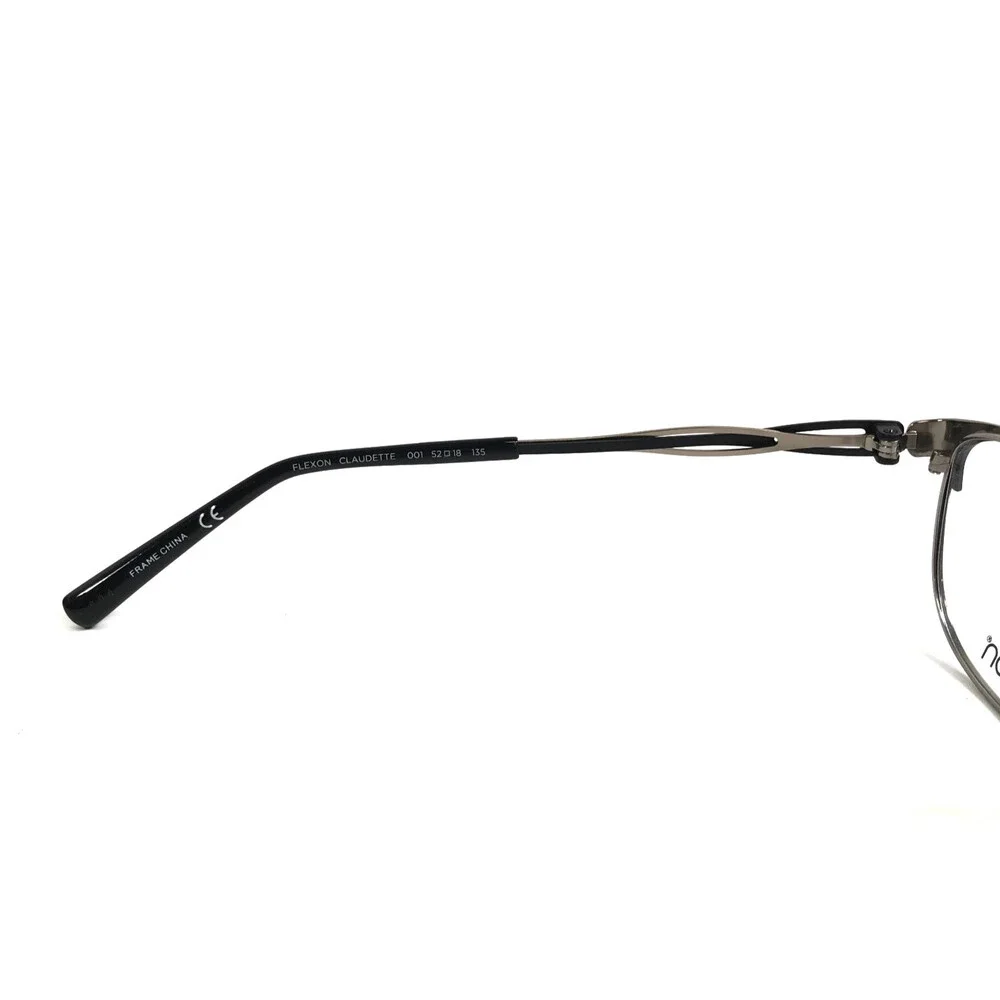 Flexon Eyeglasses Frames CLAUDETTE 001 Black Gold Cat Eye Full Rim 52-18-135